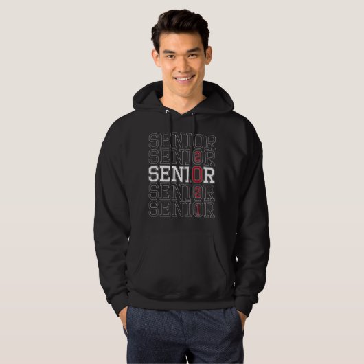 Mannen douanenaam Red Class of 2021 Senior Hoodie (Voorkant volledig)