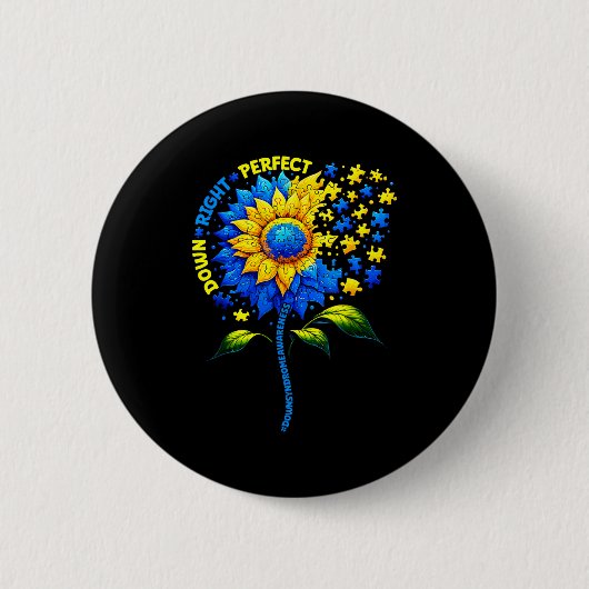 Mannen Down Right Down Syndroom Bewustzijn Ronde Button 5,7 Cm (Voorkant)