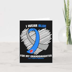 Mannen dragen blauw voor kleindochter Type 1 Diabe Kaart