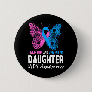 Mannen dragen roze en blauw voor dochter Sids Ronde Button 5,7 Cm