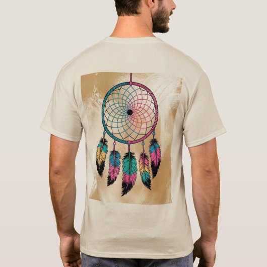Mannen Dreamcatcher Sand T-shirt (Achterkant)