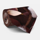 Mannen Dress Stropdas Cotton Branch on Donkere Hou (Opgerold)