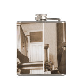 Mannen Drink Beer Foto Saloon Bar 1890 Heupfles (Achterkant)