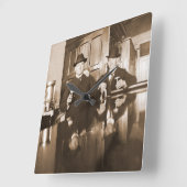 Mannen Drink Beer Foto Saloon Bar 1890 Vierkante Klok (Hoek)