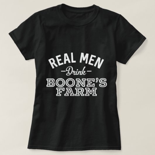 Mannen Drink Boone's Boerderij Funny Wine Alcohol T-shirt (Design voorkant)