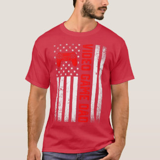 Mannen drukke Amerikaanse vlag Vlag Video Game Vad T-shirt