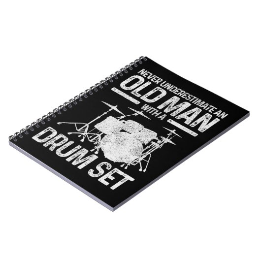 Mannen drummer-cadeaus onderschat nooit een oud Ma Notitieboek (Linkerzijde)