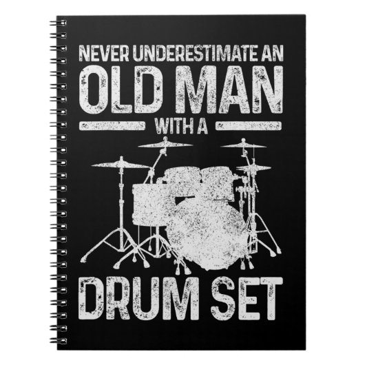 Mannen drummer-cadeaus onderschat nooit een oud Ma Notitieboek (Voorkant)