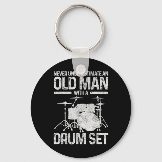 Mannen drummer-cadeaus onderschat nooit een oud Ma Sleutelhanger (Voorkant)