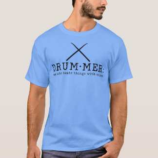Mannen Drummer Definition Dictionary Funny Drums T-shirt