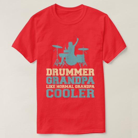 Mannen drummer opa als een gewone opa drumme t-shirt (Design voorkant)
