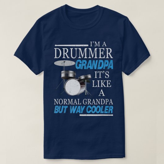 Mannen drummer opa is een gewone opa t-shirt (Design voorkant)
