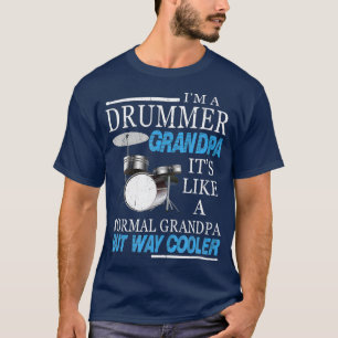Mannen drummer opa is een gewone opa t-shirt
