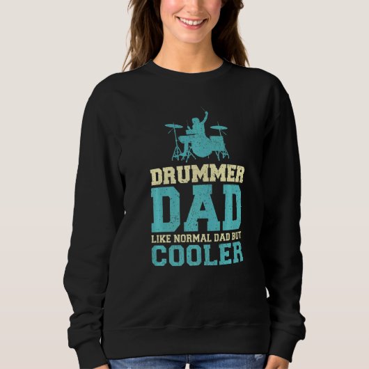 Mannen drummer vader als een gewone vader drummer  trui (Voorkant)