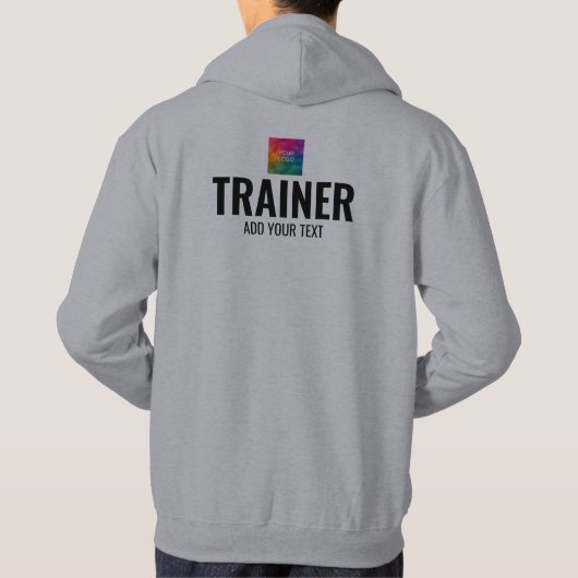 Mannen dubbelzijdige Sjabloon Grijze coach trainer Hoodie (Achterkant)