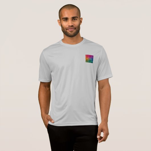 Mannen dubbelzijdige Sjabloon Sport Silver T-shirt (Voorkant volledig)