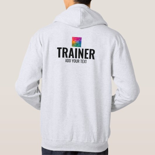 Mannen dubbelzijdige trainer Sjabloon grijs Hoodie (Achterkant)