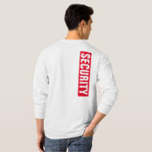 Mannen dubbelzijdige witte lange mouw beveiliging t-shirt (Achterkant volledig)