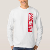 Mannen dubbelzijdige witte lange mouw beveiliging t-shirt (Voorkant)