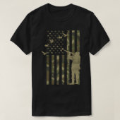 Mannen Duck Hunter American Flag Camo Duck Hunting T-shirt (Design voorkant)