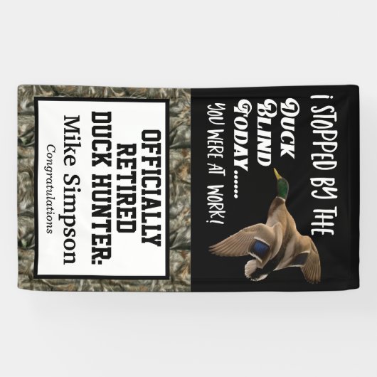 Mannen Duck Hunting Retirement Party Camo Mallard Spandoek (Horizontaal)