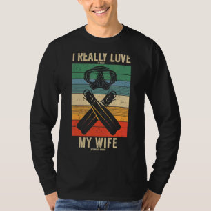 Mannen duiken voor hubby duiker vader man scu t-shirt