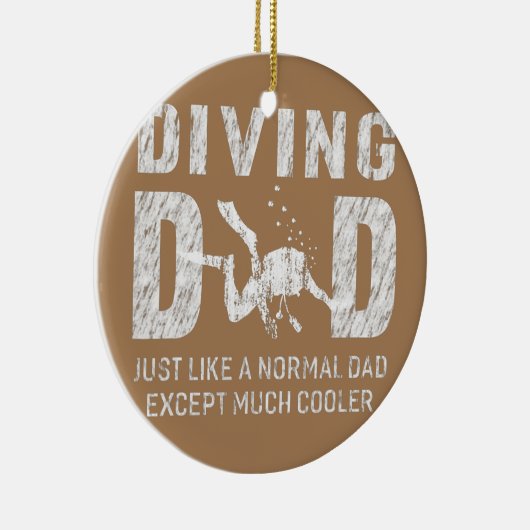 Mannen duikvader duikende scuba diver schept flauw keramisch ornament (Rechts)