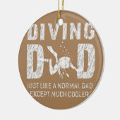 Mannen duikvader duikende scuba diver schept flauw keramisch ornament (Links)