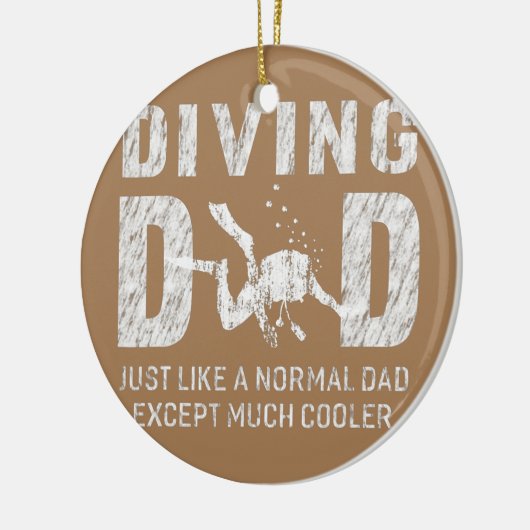 Mannen duikvader duikende scuba diver schept flauw keramisch ornament (Links)