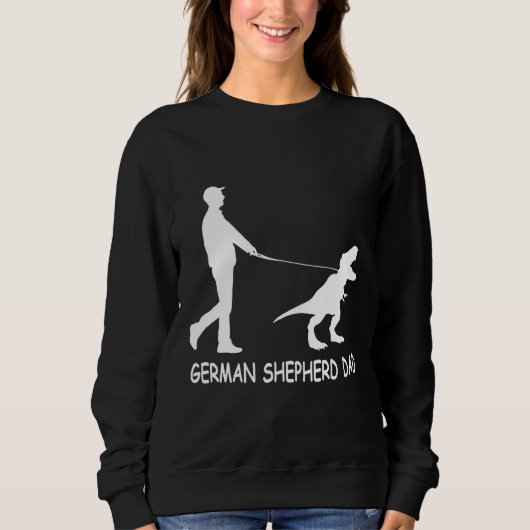 Mannen Duitse herder vader dinosaurus GSD eigenare Trui (Voorkant)