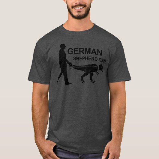 Mannen Duitse herdersvader Dinosaur GSD T-shirt (Voorkant)