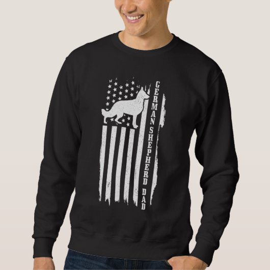 Mannen-Duitse Shepherd Dad -American Flag Pat Trui (Voorkant)