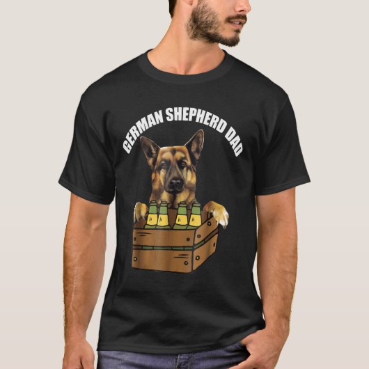 Mannen-Duitse Shepherd Dad Beer Drink hond Pa T-shirt (Voorkant)