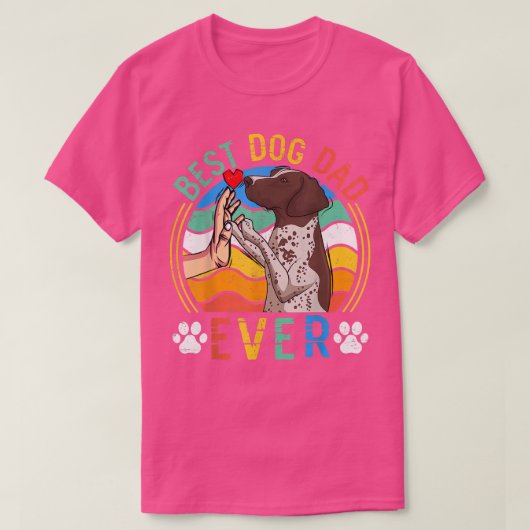 Mannen Duitse Shorthaired Pointer Best Dog Dad Oog T-shirt (Design voorkant)