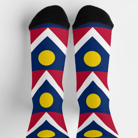 Mannen duurzame bemanningssokken met vlag van Denv Sokken (Top)