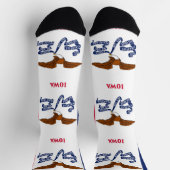 Mannen duurzame bemanningssokken met vlag van Iowa Sokken (Top)