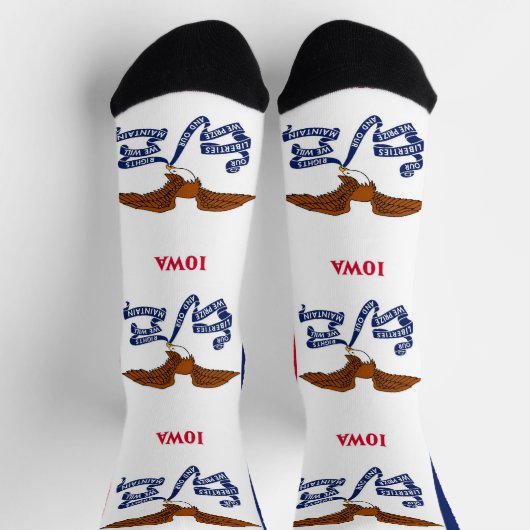 Mannen duurzame bemanningssokken met vlag van Iowa Sokken (Top)