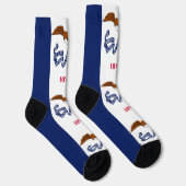 Mannen duurzame bemanningssokken met vlag van Iowa Sokken (Rechts)