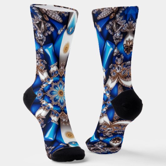 Mannen duurzame sokken met Argentijnse kleuren (Gebogen)