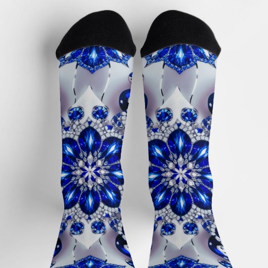 Mannen duurzame sokken met blauw witte kleuren (Top)