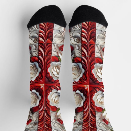 Mannen duurzame sokken met Engelse Rozen (Top)