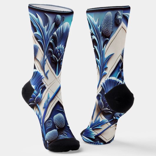 Mannen duurzame sokken met Schotse distels (Gebogen)