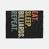 Mannen Eat Sleep Billiards Herhalen Funny Pool Pla Fleece Deken (Voorkant (Horizontaal))
