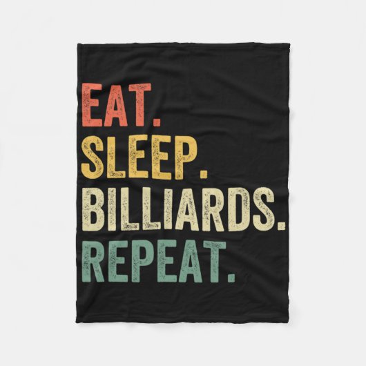 Mannen Eat Sleep Billiards Herhalen Funny Pool Pla Fleece Deken (Voorkant)