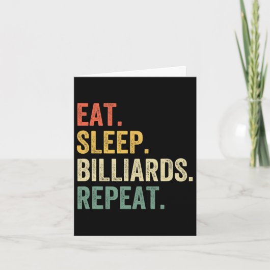 Mannen Eat Sleep Billiards Herhalen Funny Pool Pla Kaart (Voorkant)