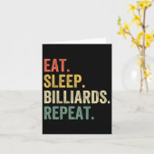 Mannen Eat Sleep Billiards Herhalen Funny Pool Pla Kaart (Gele Bloem)