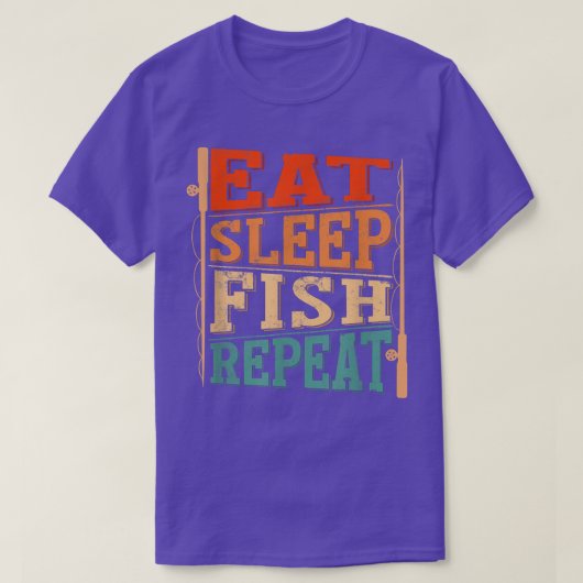 Mannen Eat Sleep Fish Repeat, Gevist Fisherman2476 T-shirt (Design voorkant)