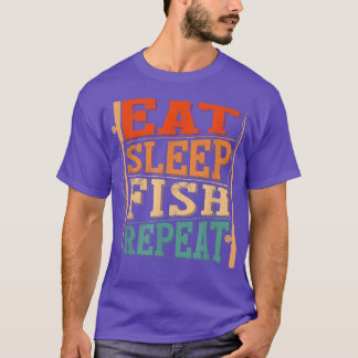 Mannen Eat Sleep Fish Repeat, Gevist Fisherman2476 T-shirt