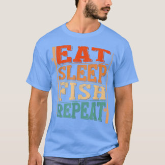 Mannen Eat Sleep Fish Repeat, Gevist Fisherman 247 T-shirt