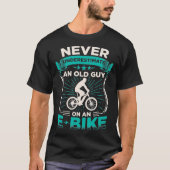 Mannen EBike Fietser Electric Mountain Bike Papa T-shirt (Voorkant)